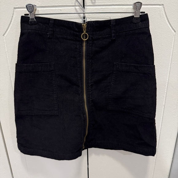 Altar'd State Black Corduroy Mini Zip Up Skirt - Picture 1 of 8
